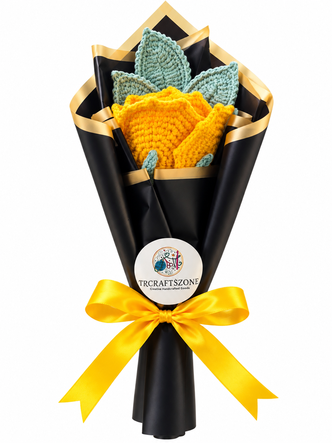 🌸 Handcrafted Crochet Flower Bouquet – Premium Handmade Gift